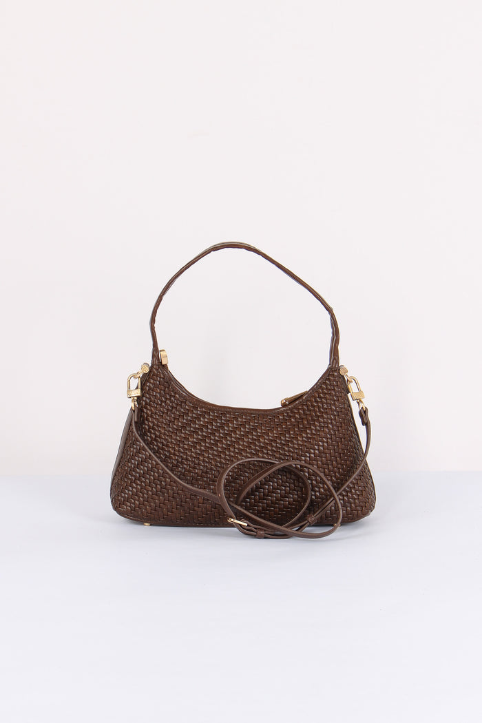 Zelda Pochette Intreccio Ecopelle Moro-3