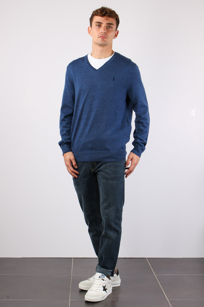 Maglia Scollo V Merinos Rustic Navy-2