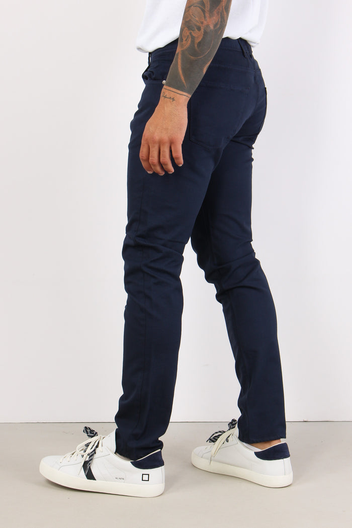 Pantalone Gabardina Modal Blu-5