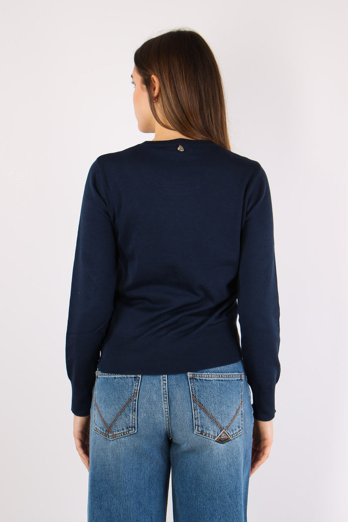 Maglia Girocollo M/l Viscosa Blu-6