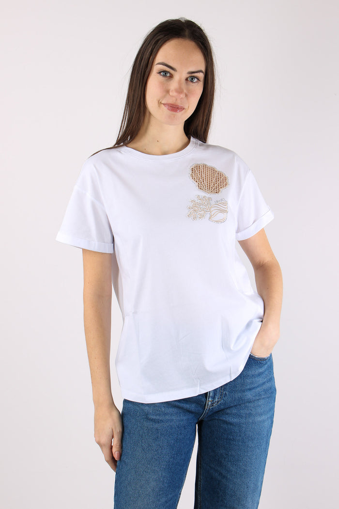 T-shirt Stampa Conchiglia Bianco Shell-3