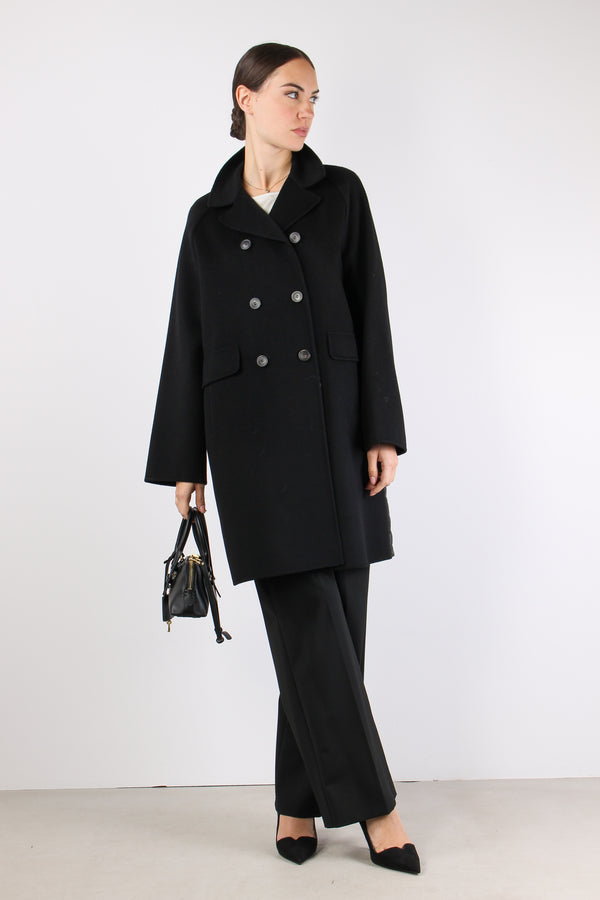 Zolfo Cappotto Lungo Lana Nero