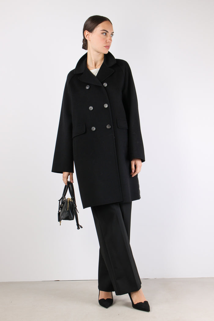 Zolfo Cappotto Lungo Lana Nero