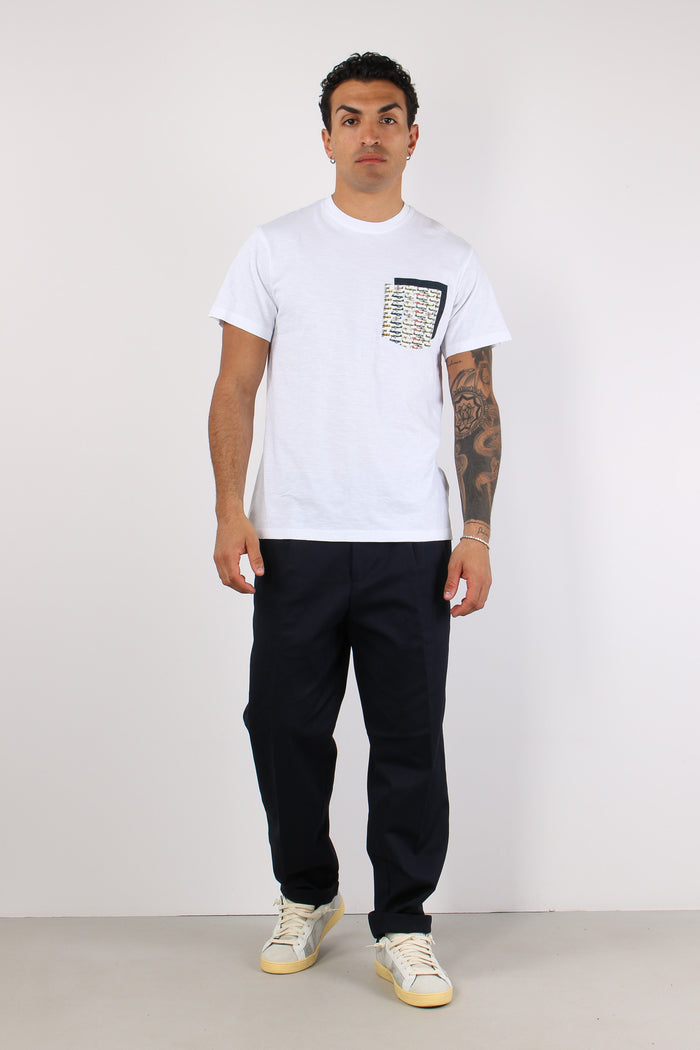 T-shirt Girocollo Taschino Optic White-5