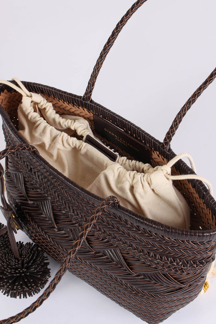 Paloma Shopping Mini Intreccio Choco-5