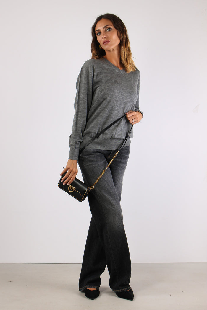 Maglia Scavo V  Lana Merinos Grey Melange-4