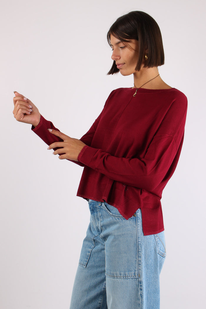 Maglia Gircollo Over Lurex Scarlet-4