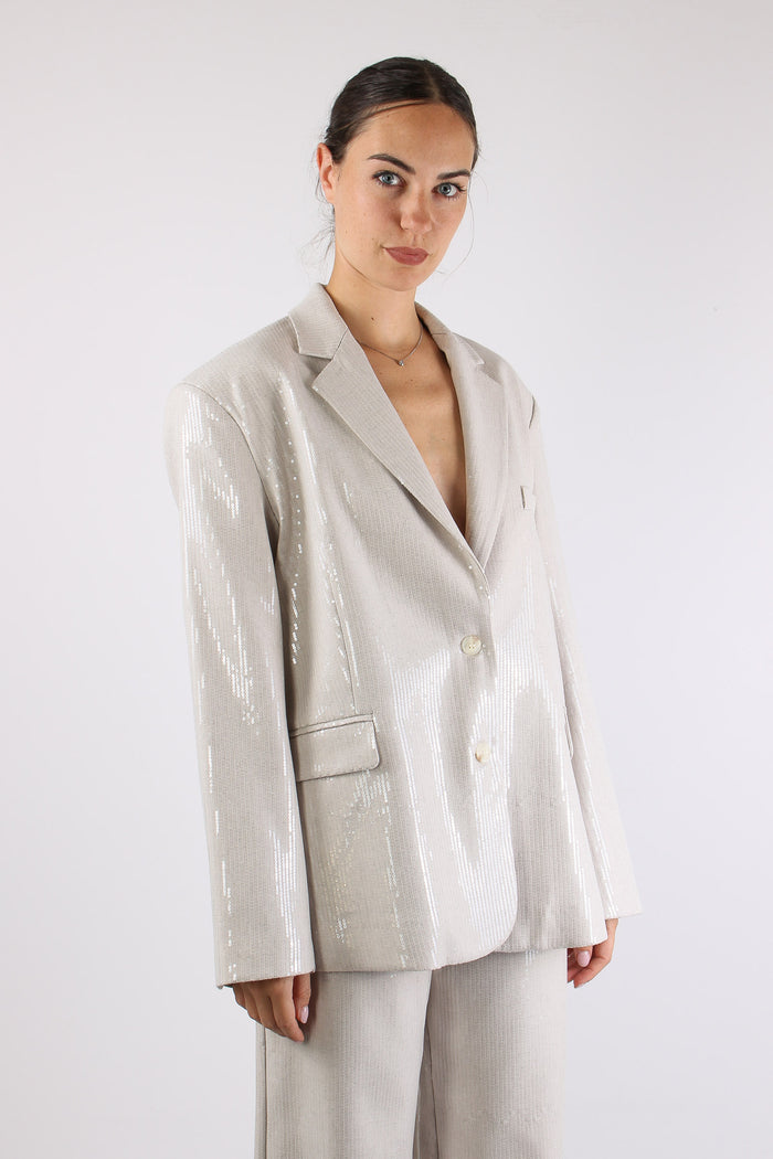 Giacca Paillettes Ecru-6