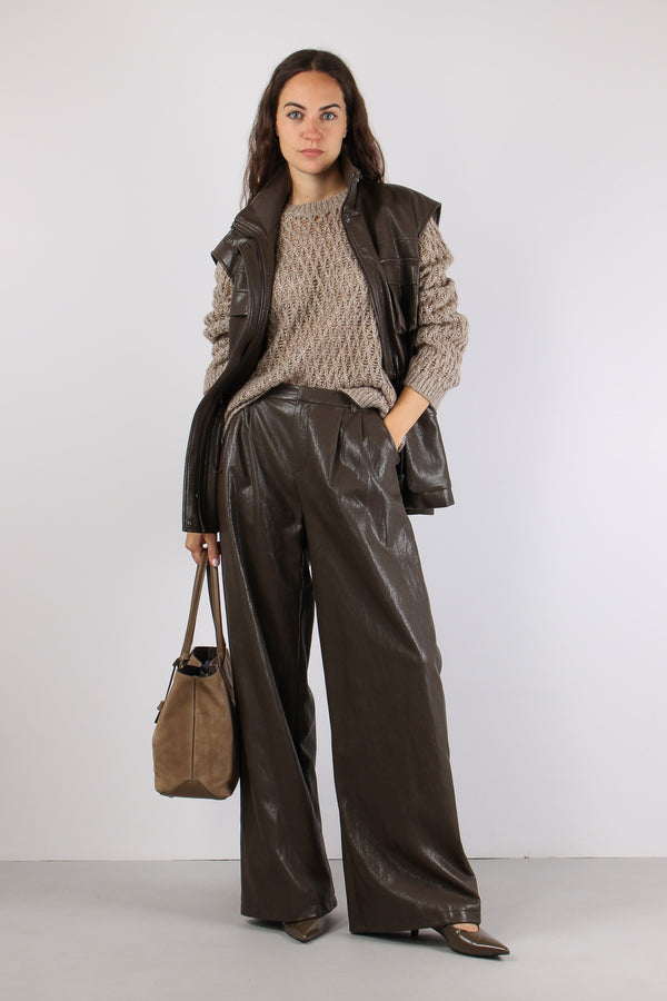 Pantalone Ecopelle Pences Moro