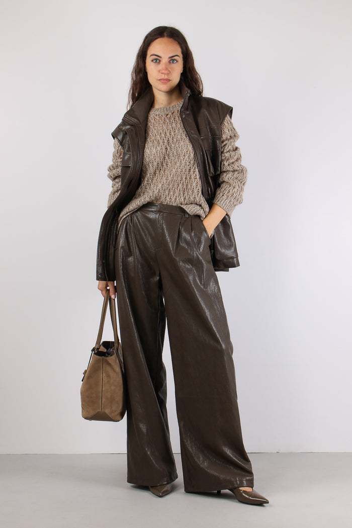 Pantalone Ecopelle Pences Moro