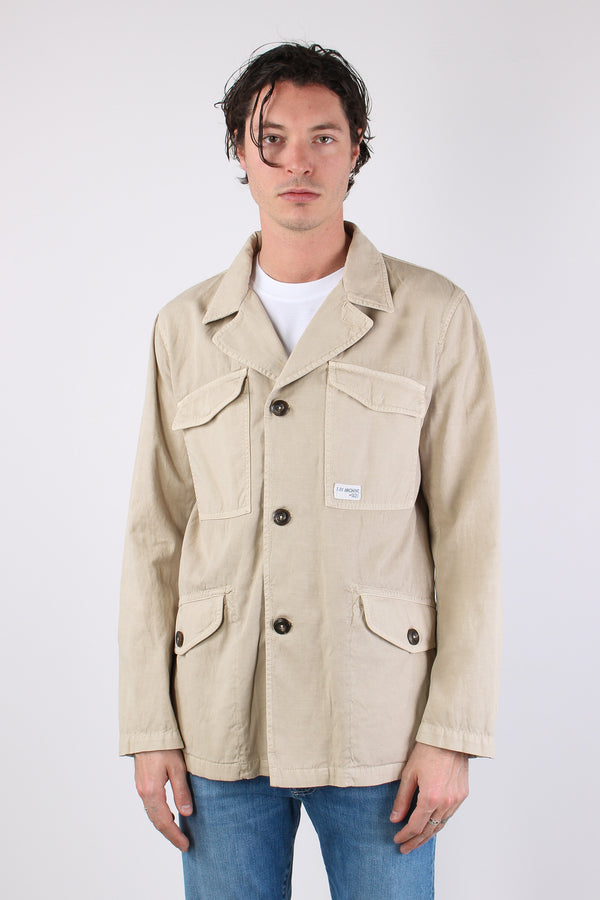 Feel Jacket Gabardina Bottoni Beige