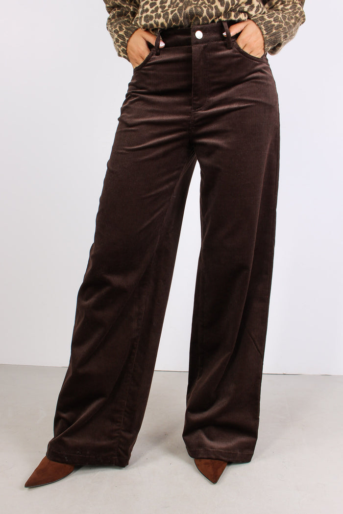 Pantalone Palazzo Velluto Cioccolato-3