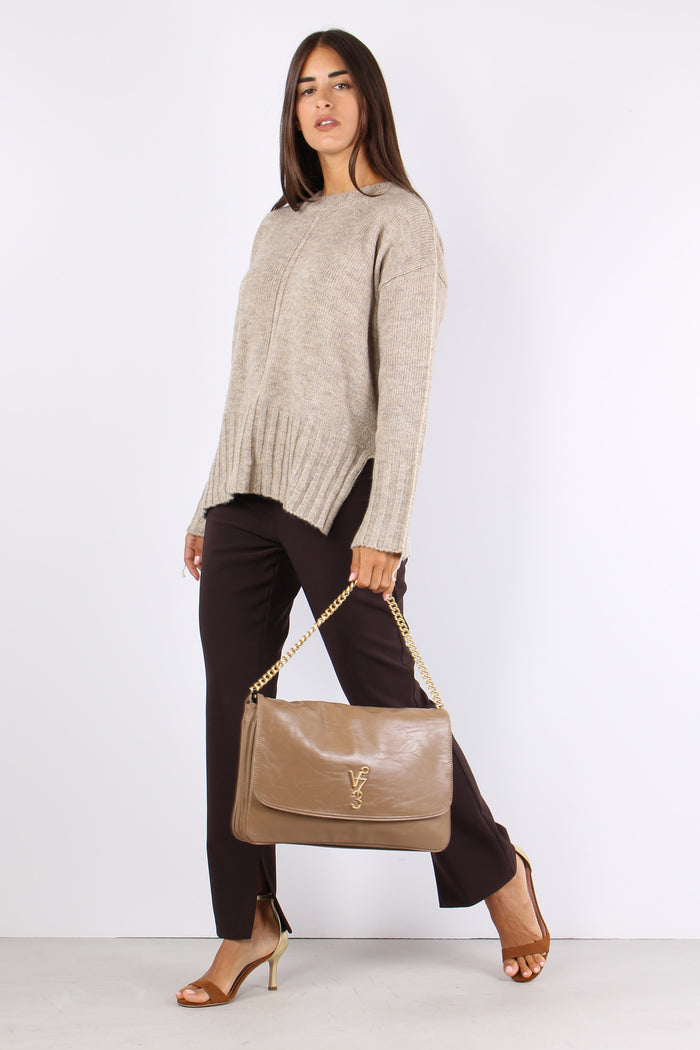 Idraz Maglia Retro Fondo Lurex Creme Brule-4