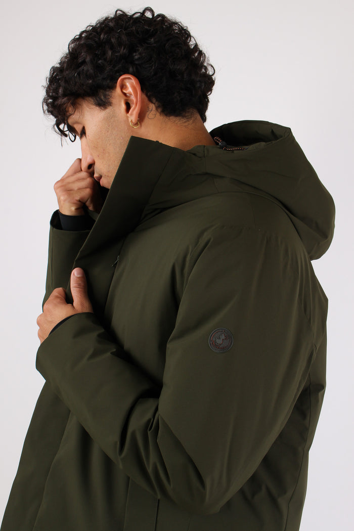 Obione Giubbotto Corto Tessuto Land Green-7