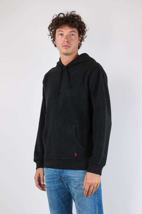 Felpa Cappuccio Tasca Polo Black-2