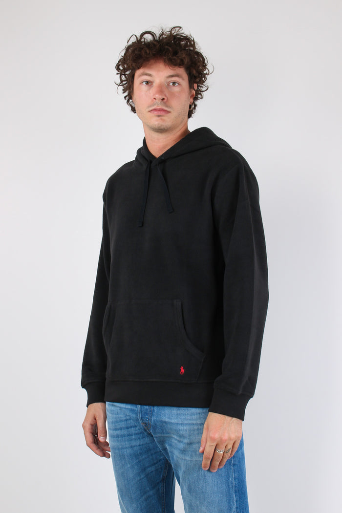 Felpa Cappuccio Tasca Polo Black-2