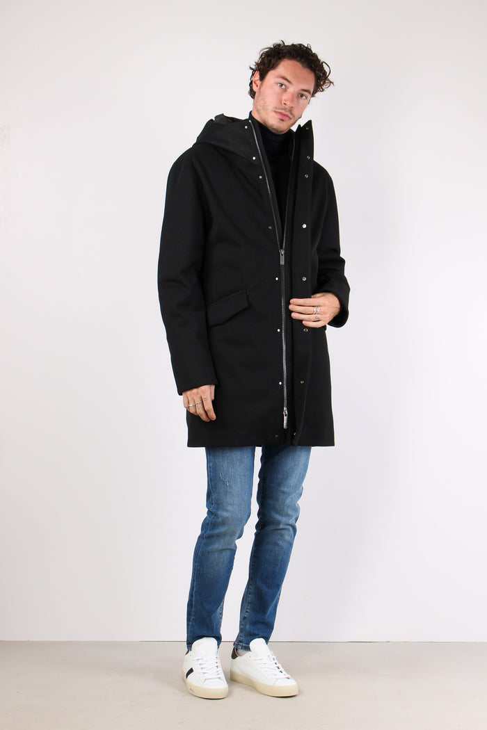 Parka Interno Piuma Tricotech Black-3