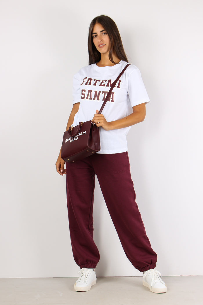 T-shirt Regular Fatemi Santa Bianco/bordeaux