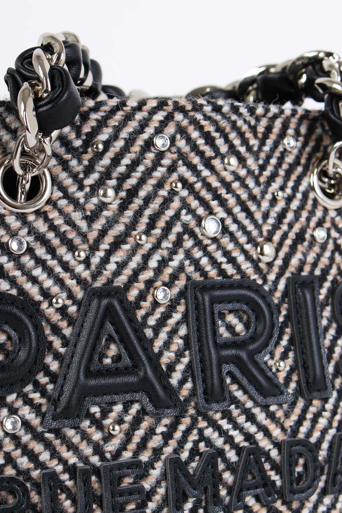 Mini Shopping Tweed Frange Tweed Black-7