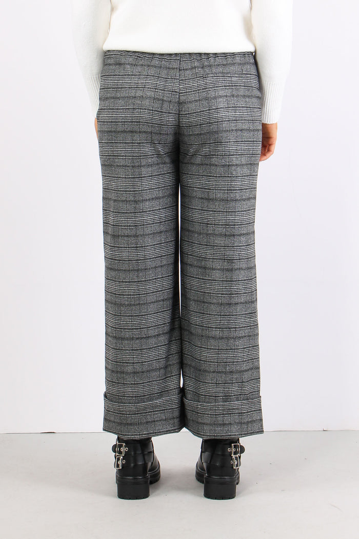 Pantalone Cropped Risvolto Grigio/nero-6