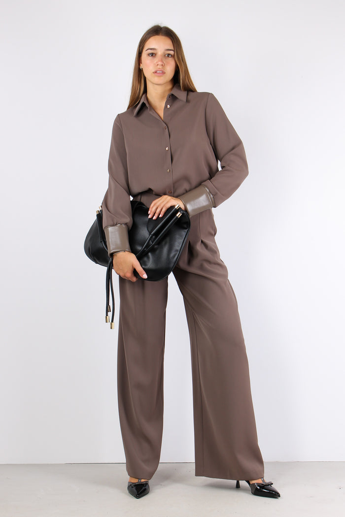 Camicia Fluida Polsini Ecopell Nocciola-7