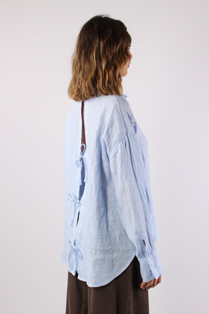 Camicia Lino Retro Fiocchi Azzurro-6