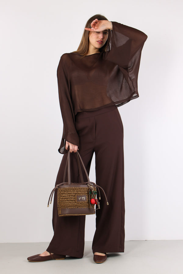 Pantalone Palazzo Fluido Moro