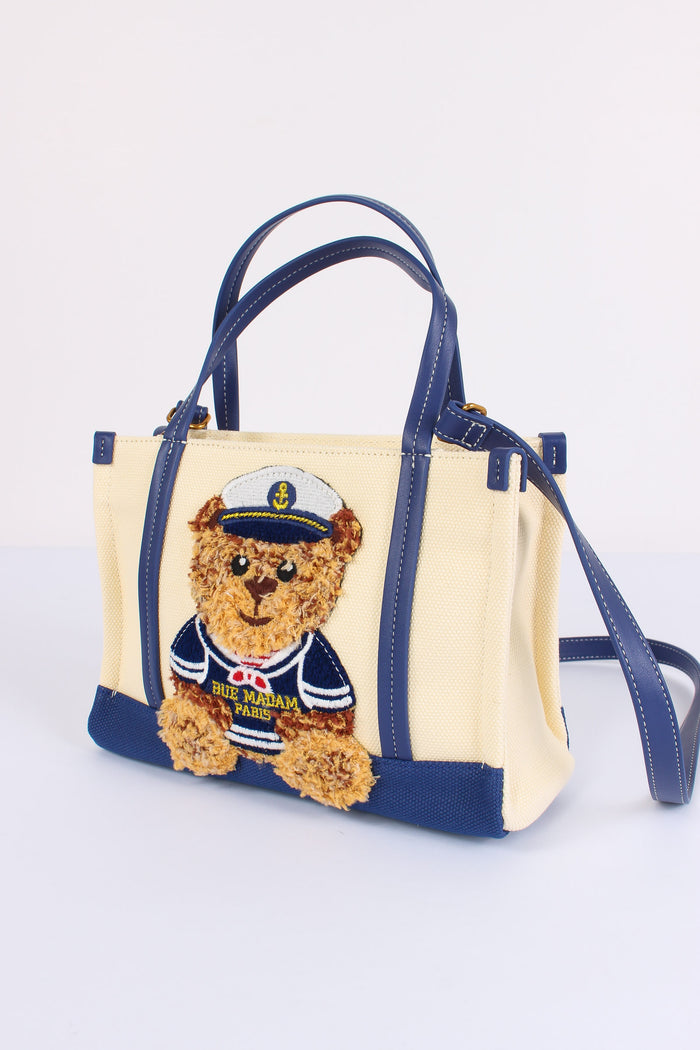 Shopping Mini Canvas Orso Bicolor Blue-6