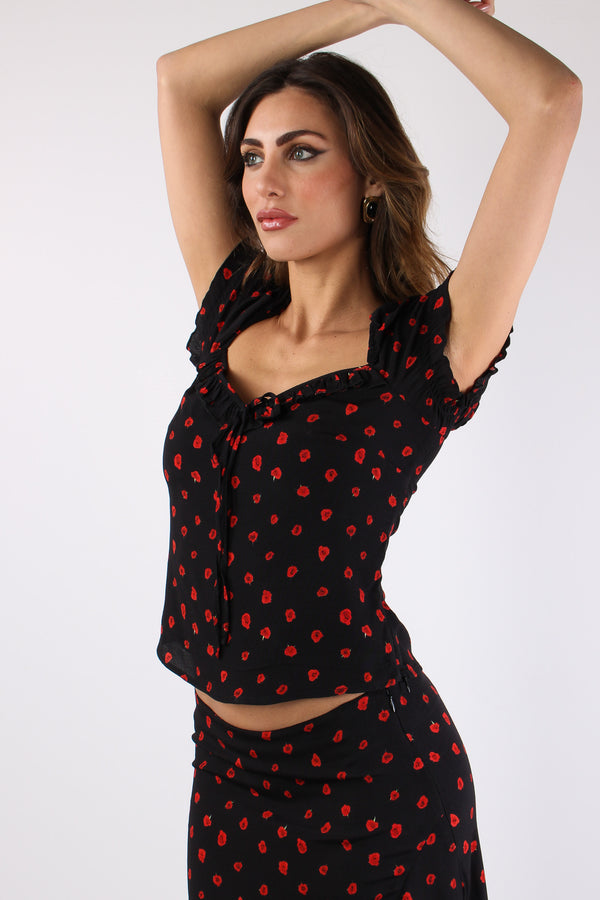 Top Corto Spallina Arriccio Nero-2