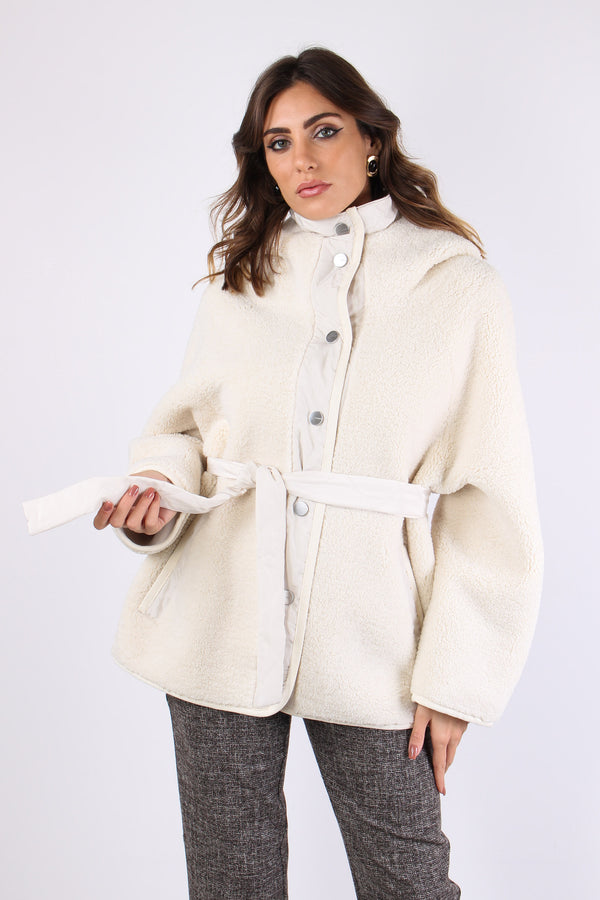 Capperi Giubbotto Cappuccio Ec Bianco Cigno