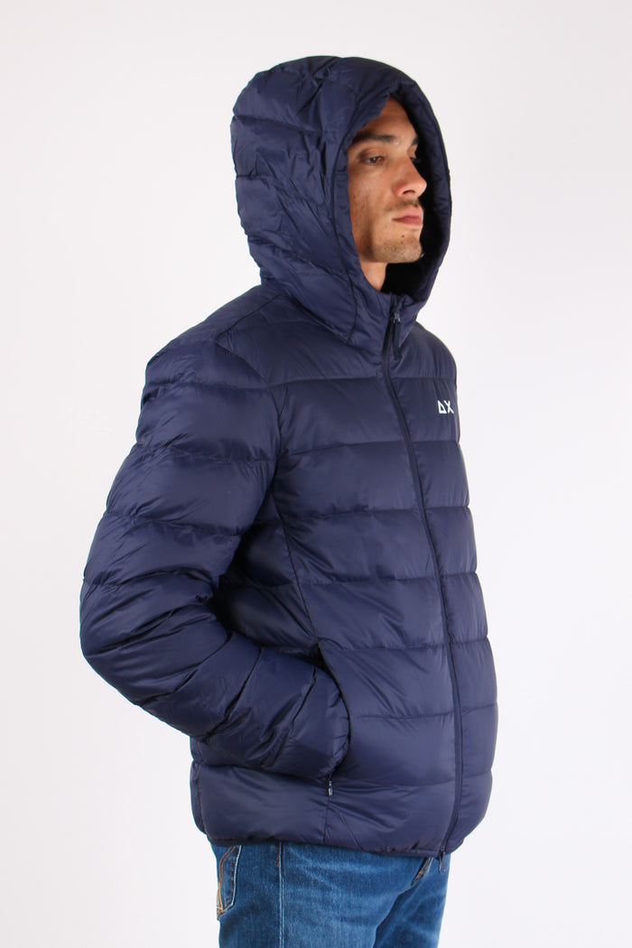 Piumino Cappuccio Navy Blue-5