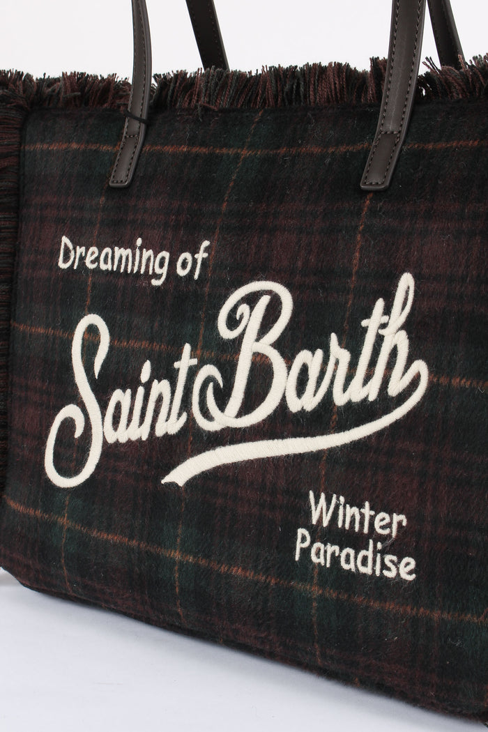 Borsa Vanity Lana Tartan Brown/red-4