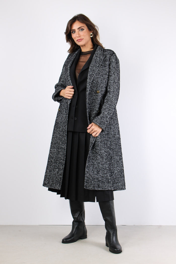 Cappotto Doppiopetto Resca Nero/panna-3