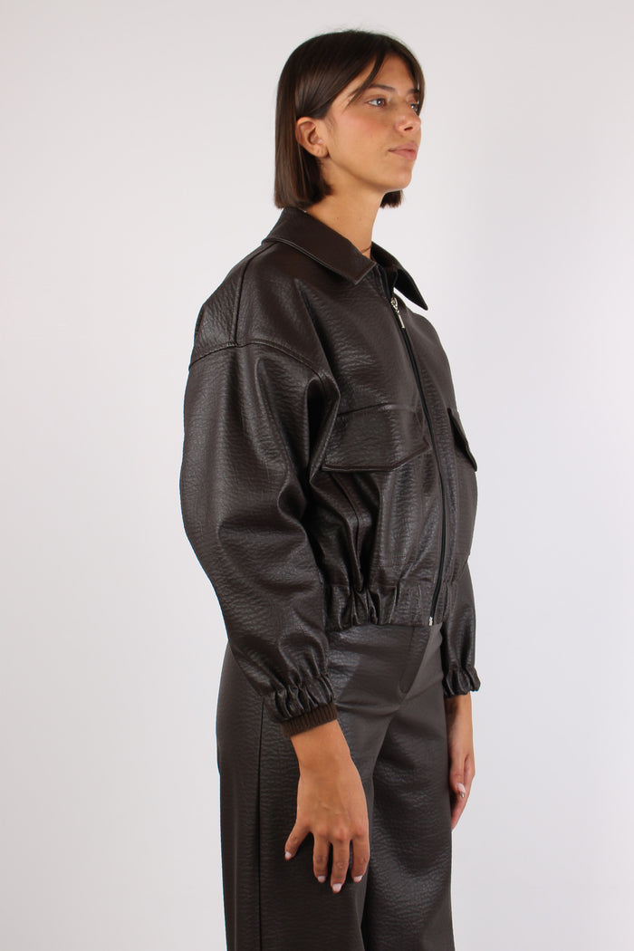 Bomber Pelle Martellata Moro-7