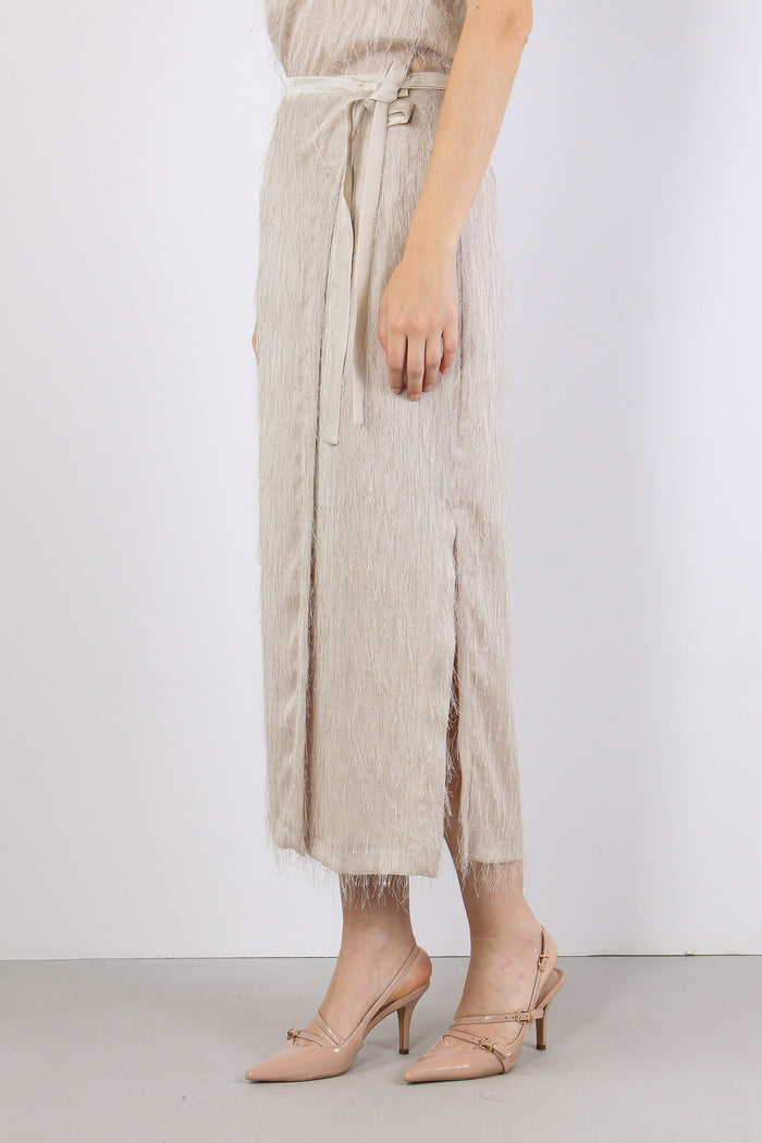 Gonna Lunga Piume Sand-6