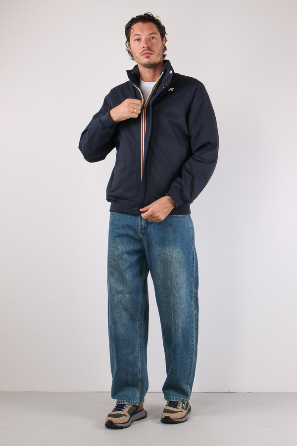 Giubbotto Corto Collo In Piedi Blue/d-blue