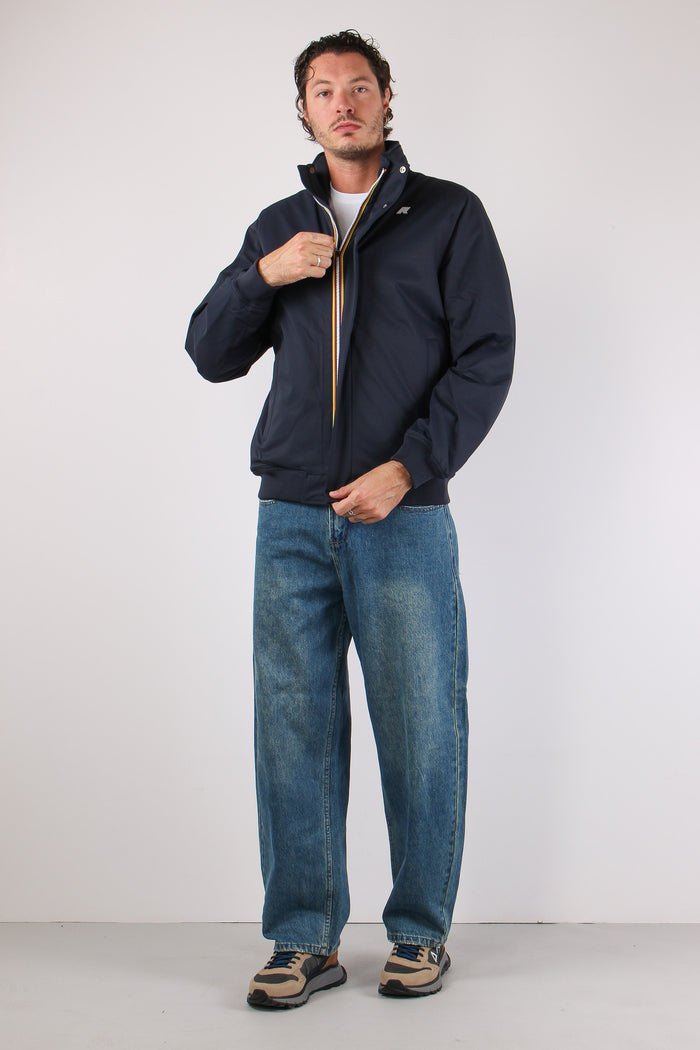 Giubbotto Corto Collo In Piedi Blue/d-blue