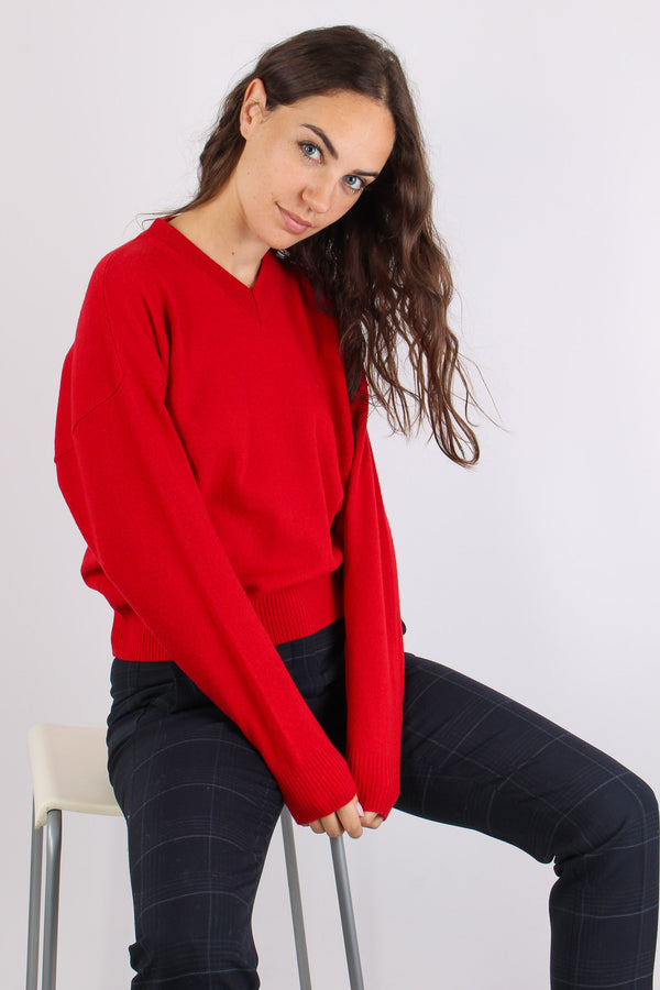 Mllbuono Maqglia Scollo V Rosso