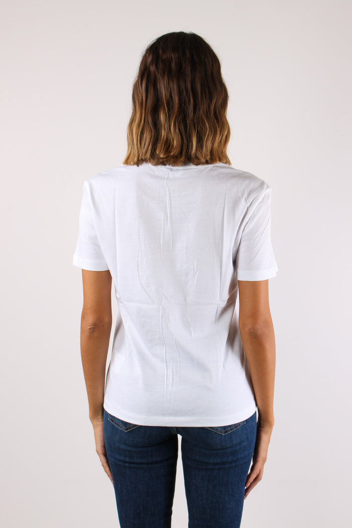 T-shirt Stampa Bianco Cat-5