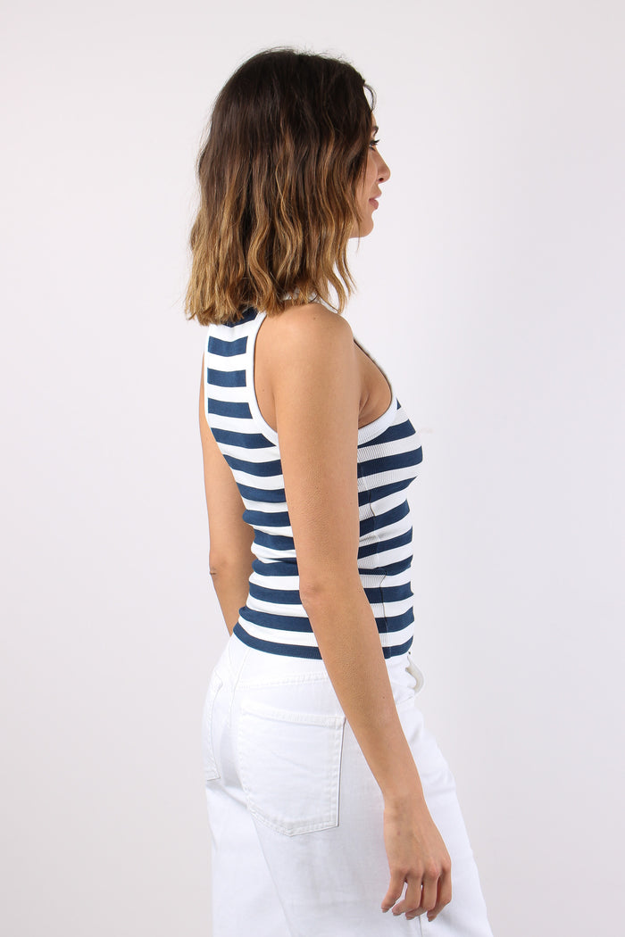 Top Costina Riga Bianco/blu-6