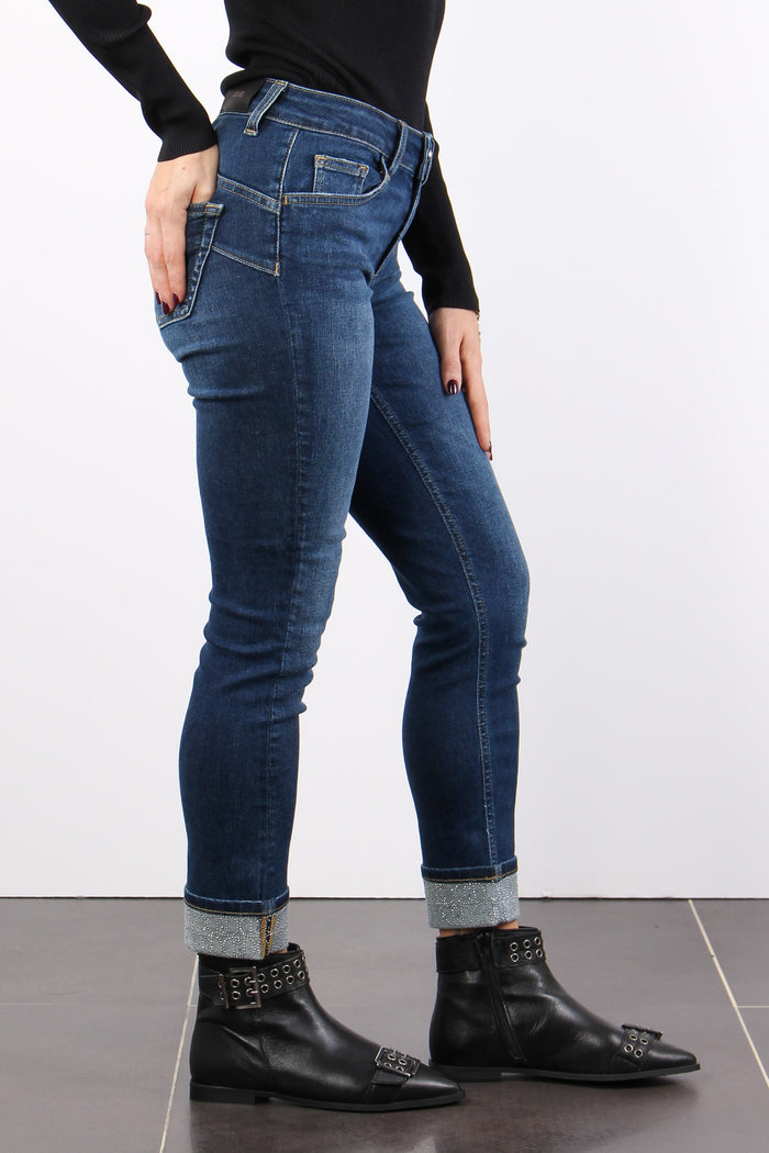 Jeans Monroe Risvolto Strass Denim Blue Winner-4