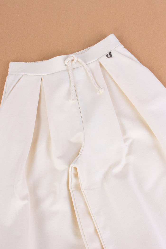 Pantalone Coulisse Palazzo Almond Milk-2
