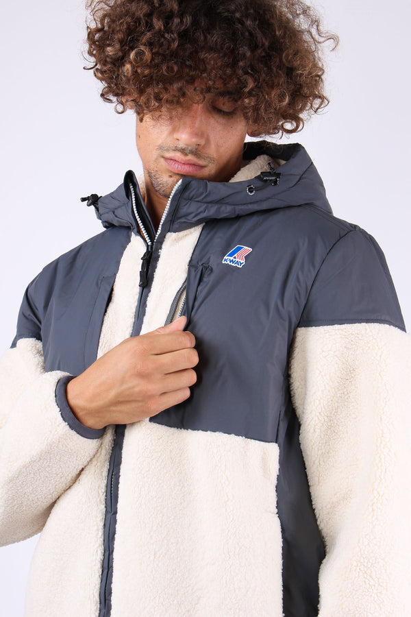 Giubbotto Inserto Teddy Grey/ecru-2