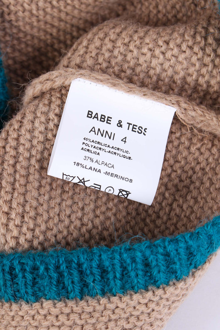 Giubbotto Misto Lana Miele/turchese-6