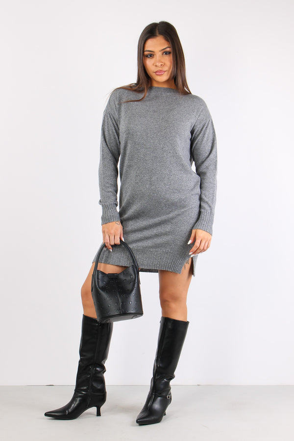 Maxi Maglia Retro Pizzo Grigio