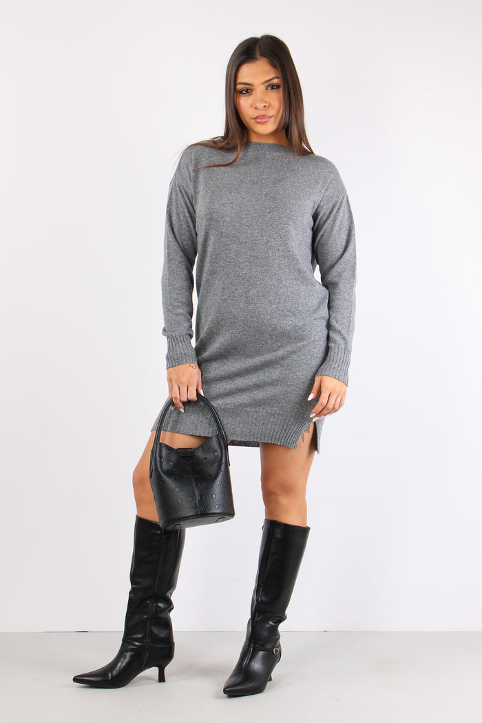 Maxi Maglia Retro Pizzo Grigio