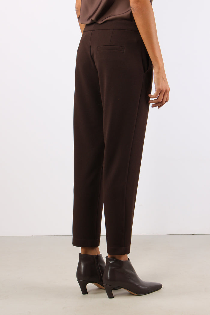 Pantalone Slim Scuba Crepe Moro-6