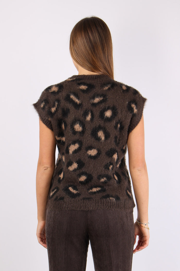 Gilet Macula Effetto Garzato Moro-4