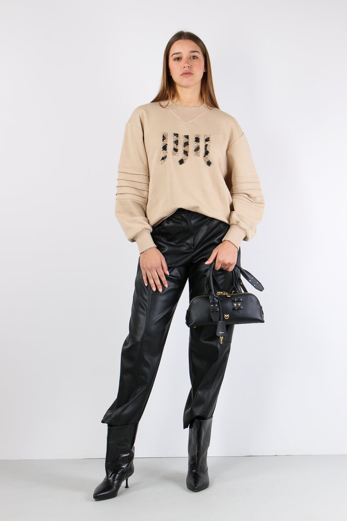 Felpa Logo Strass Vanilla