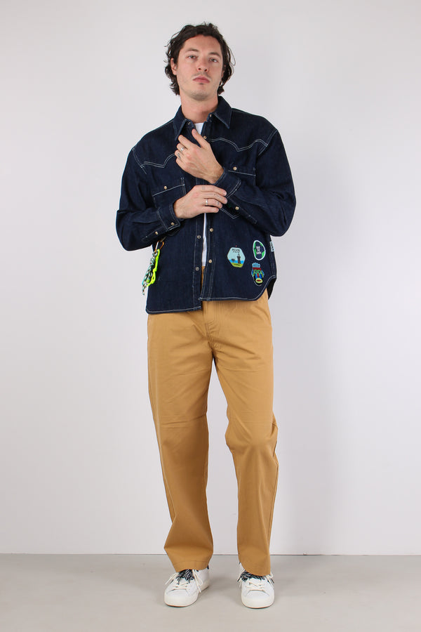 Pantalone Gamba Larga Cammello